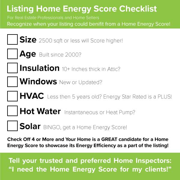 Home Energy Score Real Estate Seller Checklist I.D. Energy